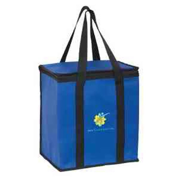 12" x 8" x 13" non-woven polypropylene zippered cooler tote with... from ASI 35290 American Ad Bag Co