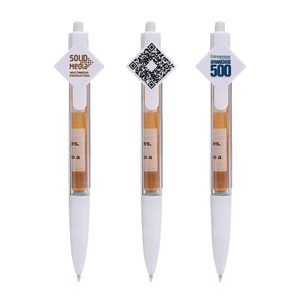 Click action plastic ballpoint pen with full color pull out retractable... from ASI 31517 Admart Products / Admart Line