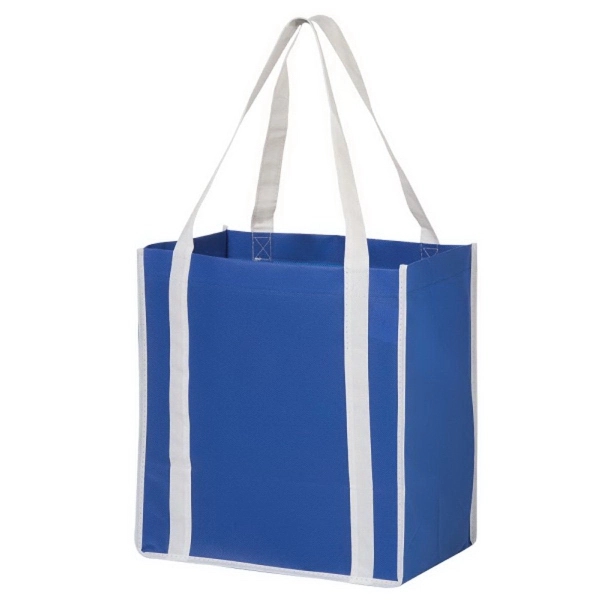 12" x 8" x 13" non-woven polypropylene two-tone tote with gusset... from ASI 35290 American Ad Bag Co