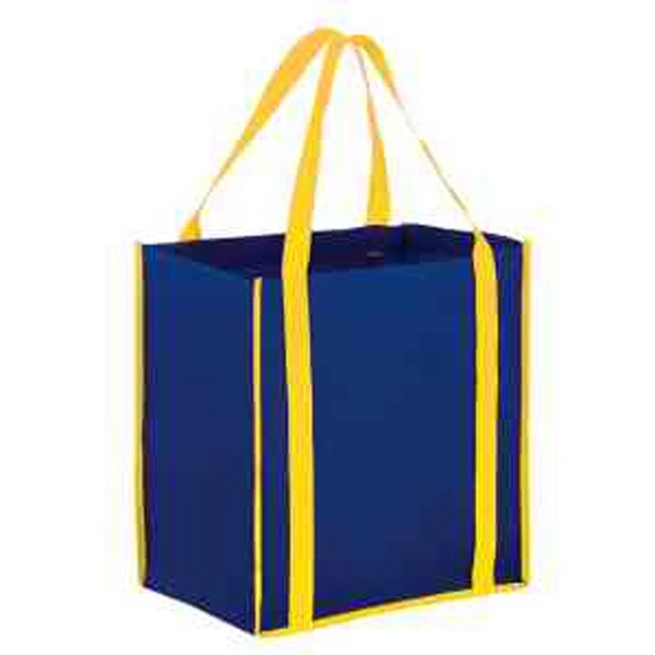 12" x 8" x 13" non-woven polypropylene two-tone tote with gusset... from ASI 35290 American Ad Bag Co