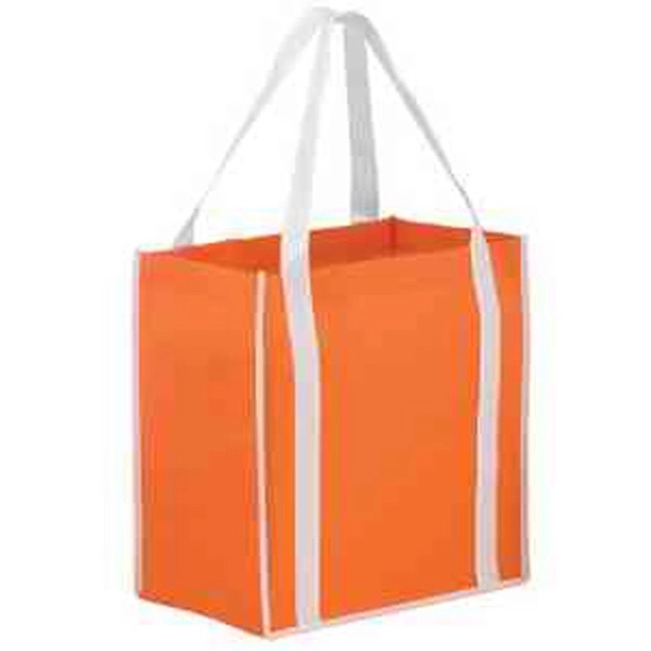 12" x 8" x 13" non-woven polypropylene two-tone tote with gusset... from ASI 35290 American Ad Bag Co