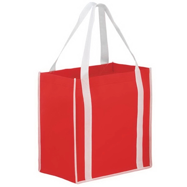 12" x 8" x 13" non-woven polypropylene two-tone tote with gusset... from ASI 35290 American Ad Bag Co