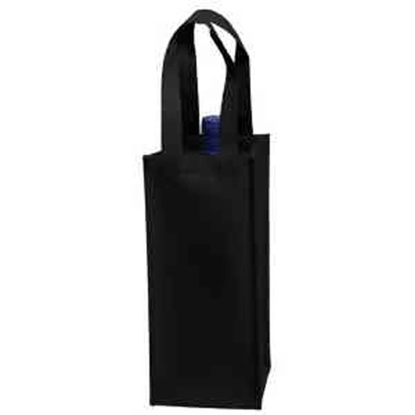 5" x 12" 80GSM non-woven polypropylene single-bottle wine tote with gusset... from ASI 35290 American Ad Bag Co