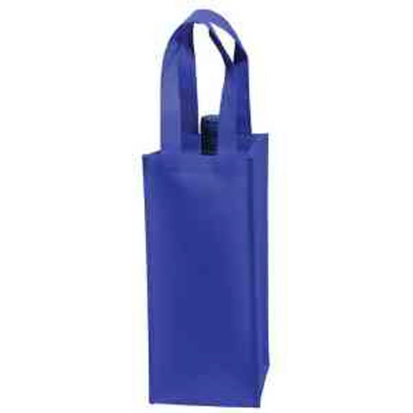 5" x 12" 80GSM non-woven polypropylene single-bottle wine tote with gusset... from ASI 35290 American Ad Bag Co