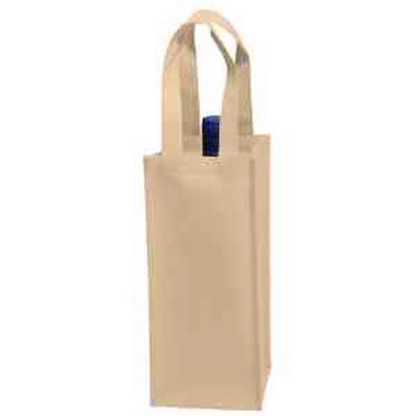 5" x 12" 80GSM non-woven polypropylene single-bottle wine tote with gusset... from ASI 35290 American Ad Bag Co