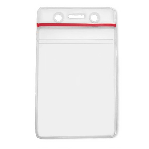 Credit card size resealable badge holders feature a zipper closure for... from ASI 79898 Promovision / PROMOVISION