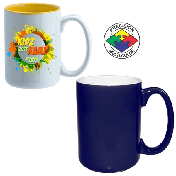 15oz El Grande Two Tone mug with c-shaped handle. Huge variety... from ASI 80093 Pyrographics / Pyrographics Line