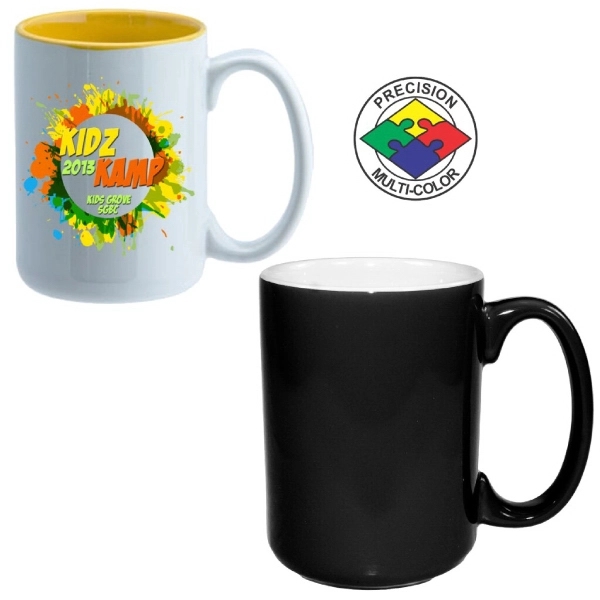 15oz El Grande Two Tone mug with c-shaped handle. Huge variety... from ASI 80093 Pyrographics / Pyrographics Line