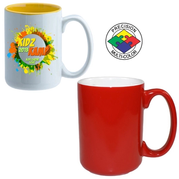 15oz El Grande Two Tone mug with c-shaped handle. Huge variety... from ASI 80093 Pyrographics / Pyrographics Line