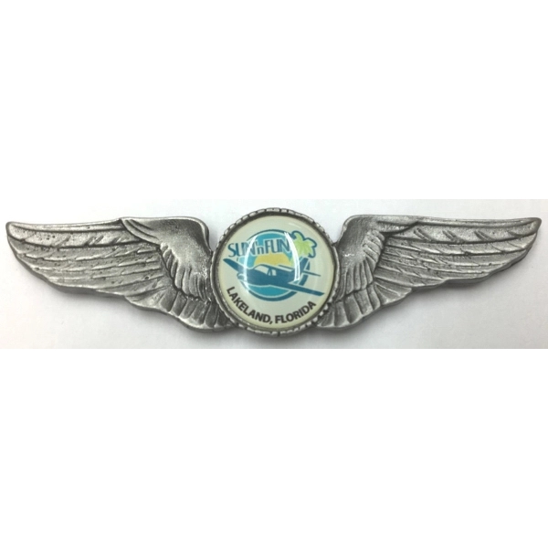 Pilot's Wings Lapel Pin (2 posts) with 9/16" diameter emblem.... from ASI 68760 Marken Industries / Marken