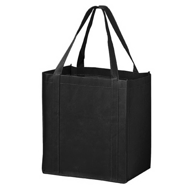 12" x 8" x 3" non-woven polypropylene  grocery tote with... from ASI 35290 American Ad Bag Co