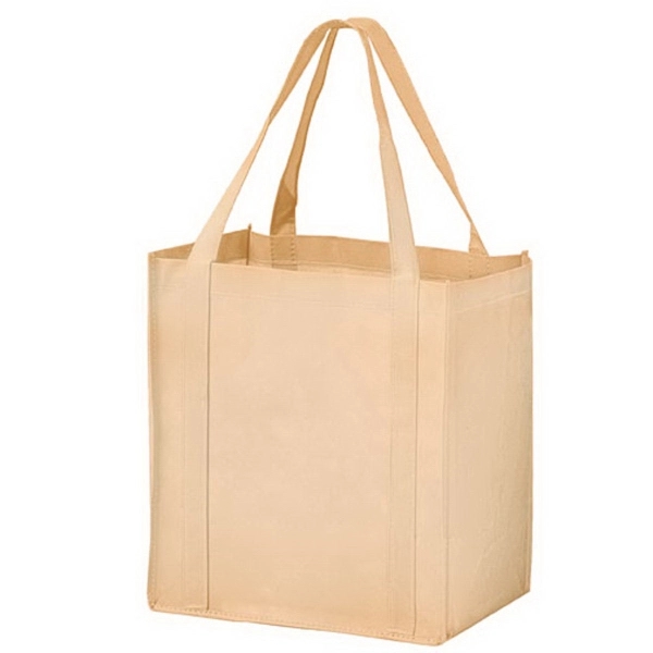 12" x 8" x 3" non-woven polypropylene  grocery tote with... from ASI 35290 American Ad Bag Co