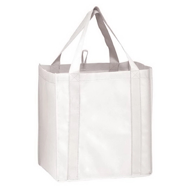 12" x 8" x 13" non-woven PP grocery tote with hanging... from ASI 35290 American Ad Bag Co