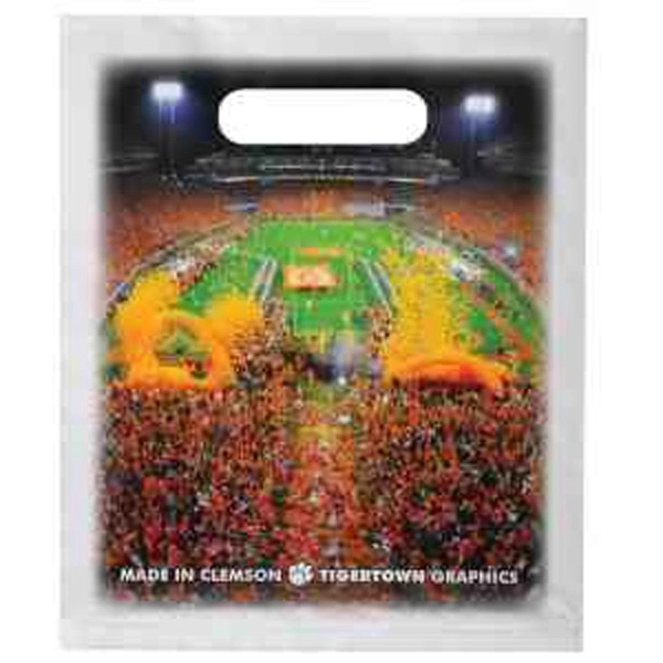 7.5" x 9" LDPE plastic bag with die-cut handle.... from ASI 35290 American Ad Bag Co