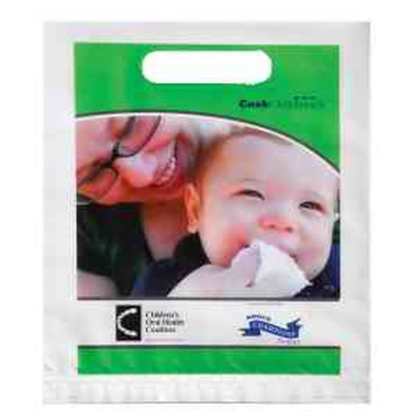 7.5" x 9" LDPE plastic bag with die-cut handle.... from ASI 35290 American Ad Bag Co