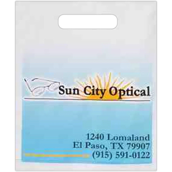 7.5" x 9" LDPE plastic bag with die-cut handle.... from ASI 35290 American Ad Bag Co