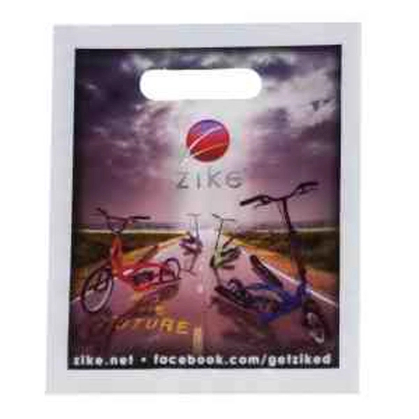 7.5" x 9" LDPE plastic bag with die-cut handle.... from ASI 35290 American Ad Bag Co