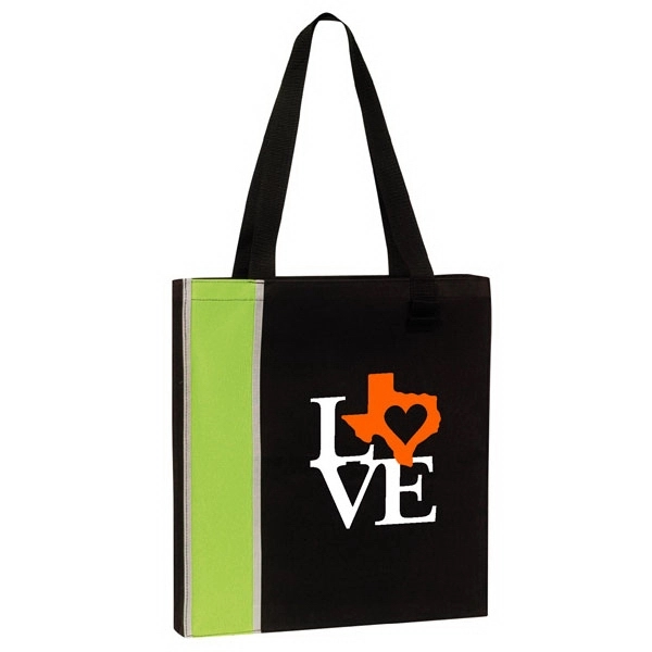 600D polyester tote bag with large capacity main compartment, color panel... from ASI 39820 Opusline (Benmex) / Opus Line