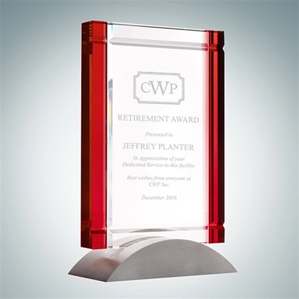 Classic Red Deco Award is made with an optical crystal base... from ASI 47791 Best Deal Awards / Best Deal Awards