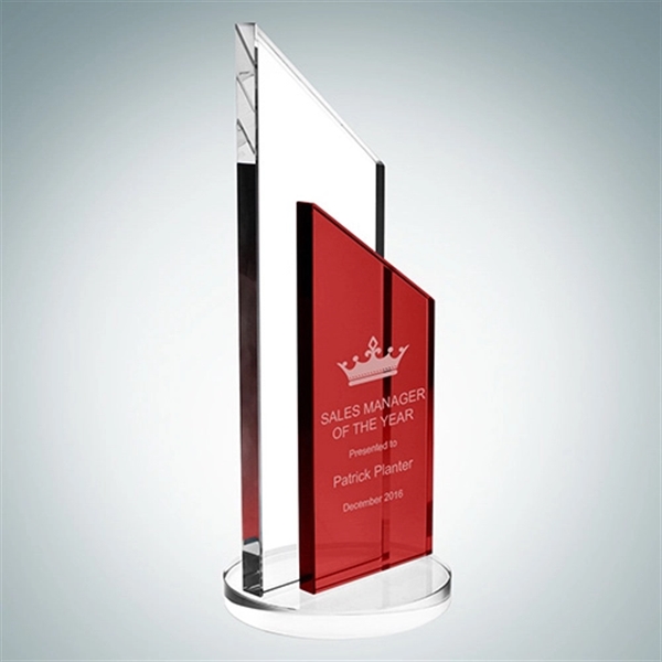Crystal Red Success Award measures 10" x 4" x 4" and... from ASI 47791 Best Deal Awards / Best Deal Awards