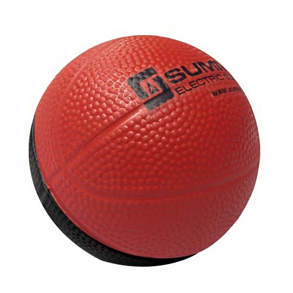 Soft urethane foam middie-sized basketball with 5" diameter in assorted two-tone... from ASI 68207 MAC Specialties Ltd / Sport Products Sport Products Plus
