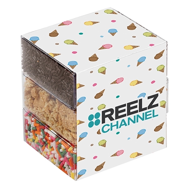 3 Way ice cream topping set featuring Rainbow Sprinkles, Crushed Graham... from ASI 71685 Midnite Snax®