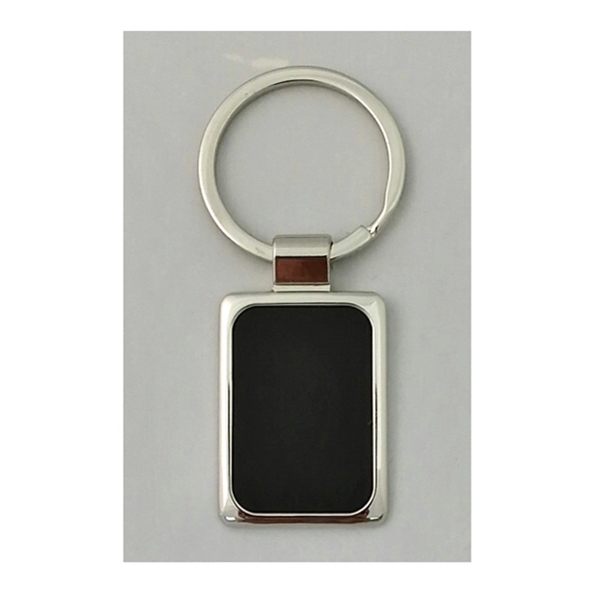 Black Rectangle Key Chain, 1 1/4" x 3" x 1/4".... from ASI 55540 Furniward Company