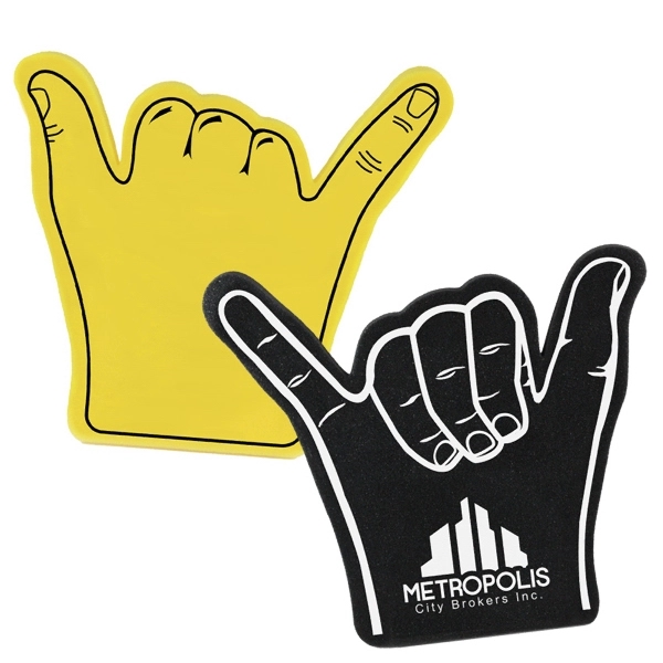 Open cell foam hang 10 hand shape cheering novelty.... from ASI 54886 Foamworx / FoamWorx