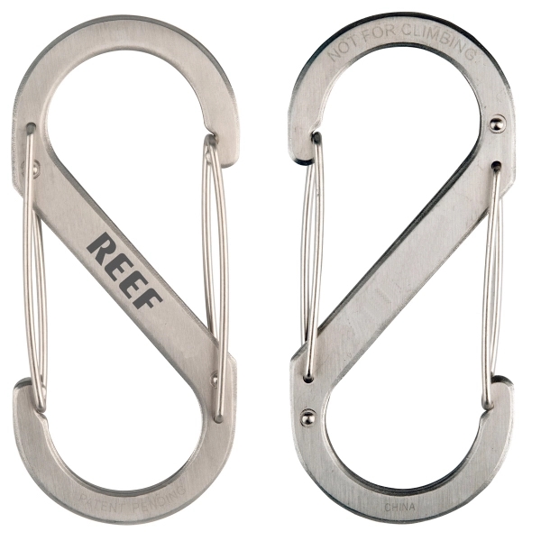Stainless steel carabiner in black or silver with dual spring gates... from ASI 46170 Compass Industries Inc