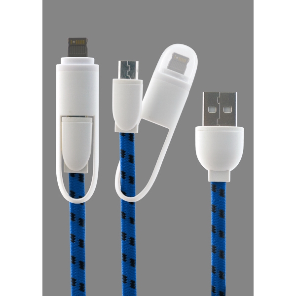 2-in-1 charging cable with protective covers and key ring.... from ASI 45450 CleggPromo / CleggPromo