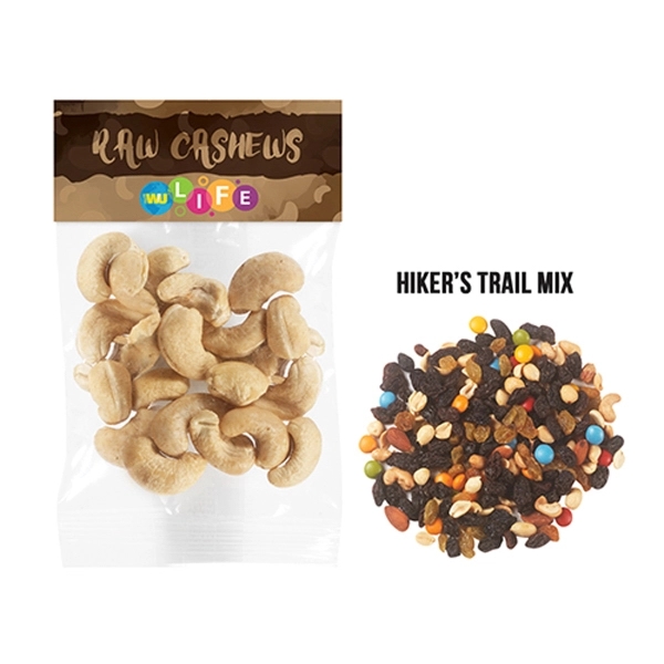 Clear 1 oz. pouch filled with Hiker's trail mix, featuring a... from ASI 71685 Midnite Snax®