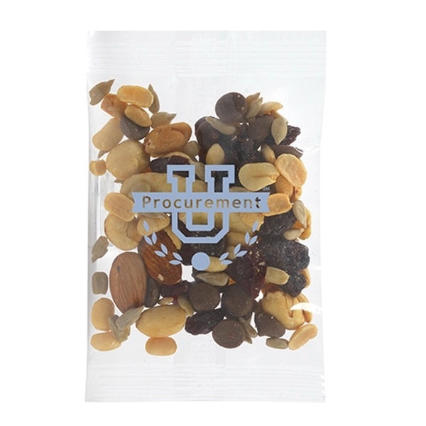 Promotional snack bag filled with 0.5 oz. of energy trail mix;... from ASI 71685 Midnite Snax®