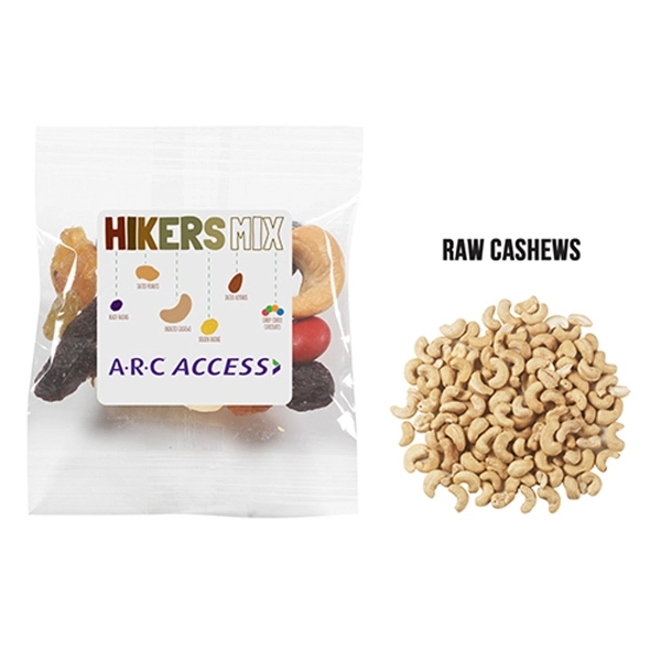Promotional snack bag filled with 0.5 oz. of raw cashews; includes... from ASI 71685 Midnite Snax®