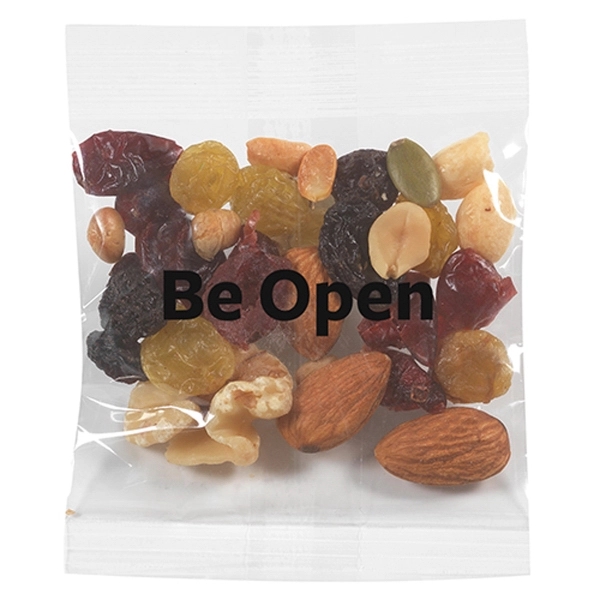 Promotional snack bag filled with 0,5 oz. of fitness trail mix;... from ASI 71685 Midnite Snax®