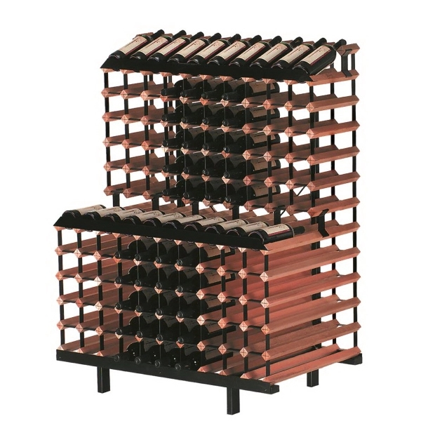 Wine rack with natural hardwood timbers and baked enamel steel. Blank.... from ASI 55450 Franmara Inc