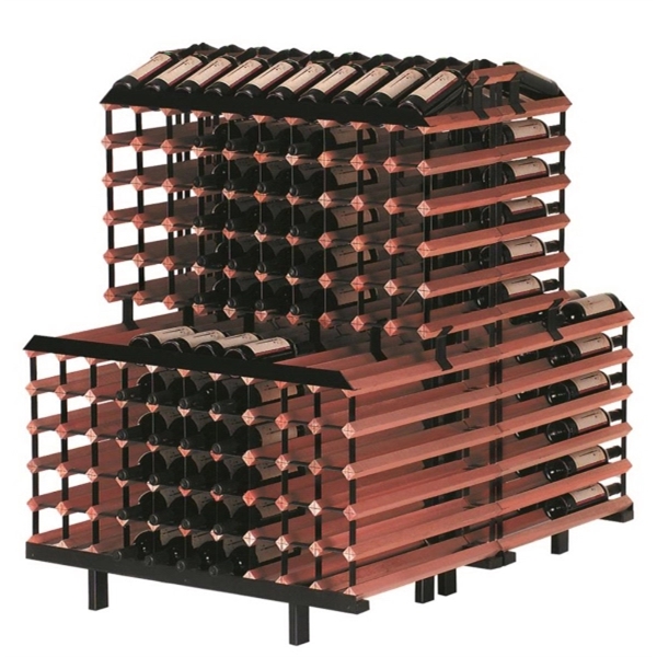 Wine rack with natural hardwood timbers and baked enamel steel. Blank.... from ASI 55450 Franmara Inc