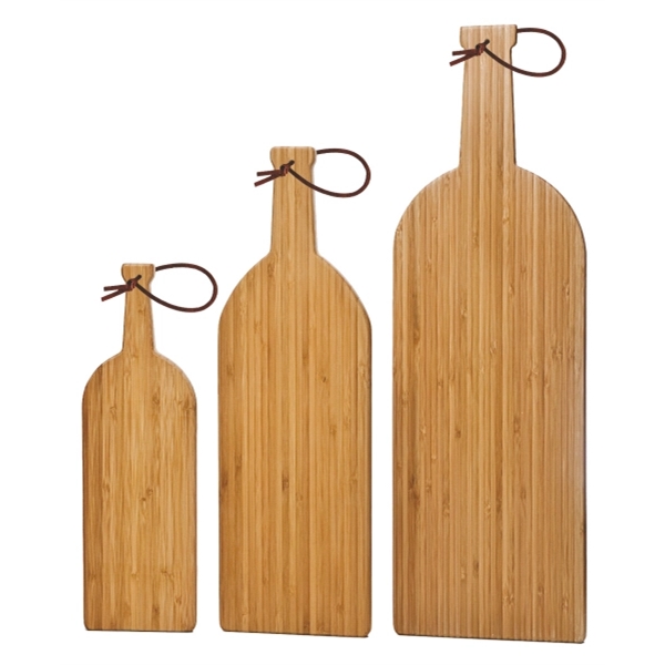 Wine-bottle shaped cutting board that's made of bamboo, medium size... from ASI 55450 Franmara Inc