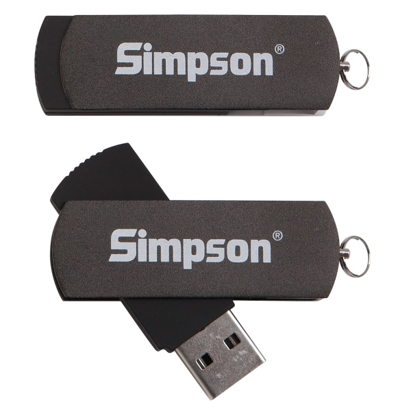 Bradford USB drive with an oval tapered casing and black rubberized... from ASI 90859 Tempo Industries Inc
