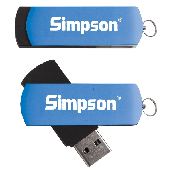 Bradford USB drive with an oval tapered casing and black rubberized... from ASI 90859 Tempo Industries Inc