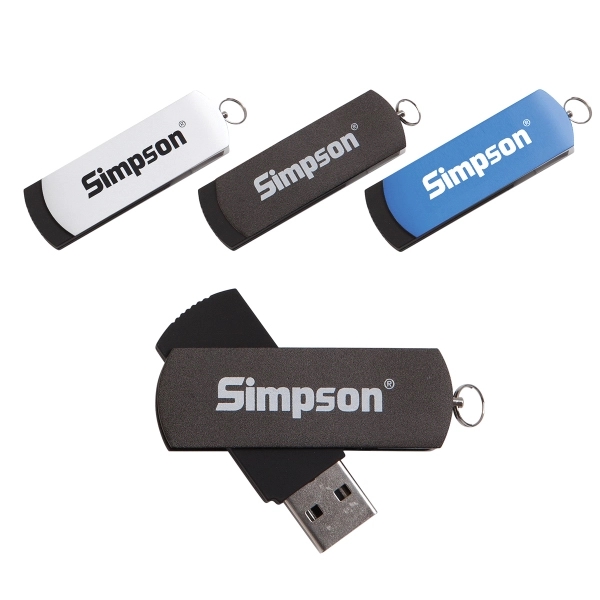 Bradford USB drive with an oval tapered casing and black rubberized... from ASI 90859 Tempo Industries Inc