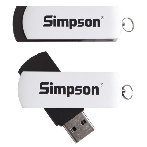 Bradford USB drive with an oval tapered casing and black rubberized... from ASI 90859 Tempo Industries Inc