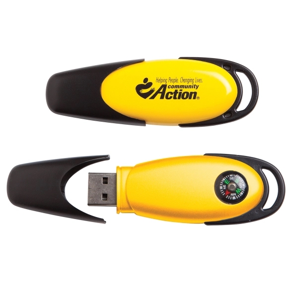 USB drive with built-in compass and a cap you remove to... from ASI 90859 Tempo Industries Inc / Tempoline