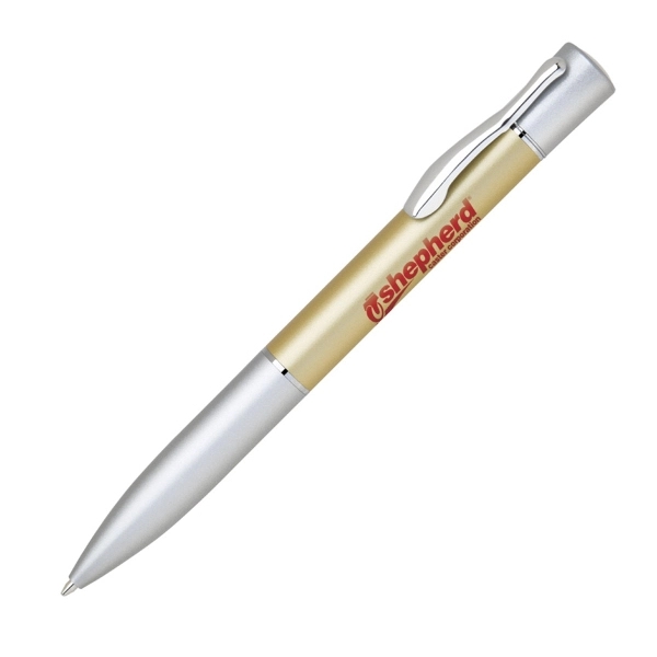 Brass twist-action ballpoint pen with a metallic color barrel and convenient... from ASI 68190 Lungsal / Lungsal