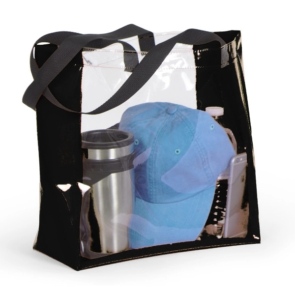 Clear vinyl tote bag with patent vinyl body.... from ASI 66230 Landes Inc