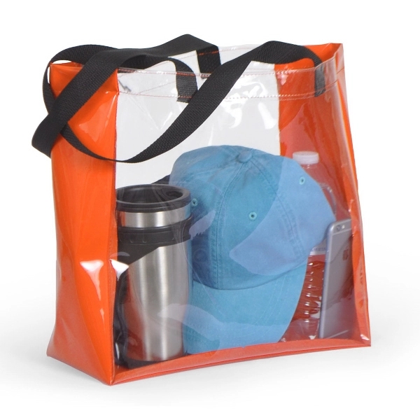 Clear vinyl tote bag with patent vinyl body.... from ASI 66230 Landes Inc