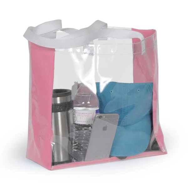 Clear vinyl tote bag with patent vinyl body.... from ASI 66230 Landes Inc