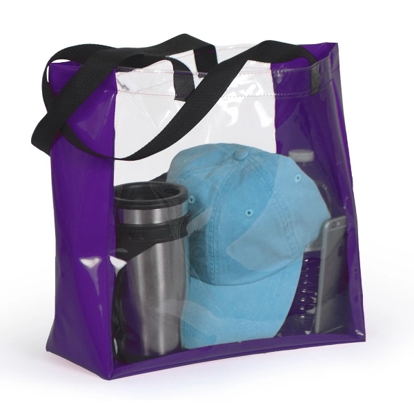 Clear vinyl tote bag with patent vinyl body.... from ASI 66230 Landes Inc