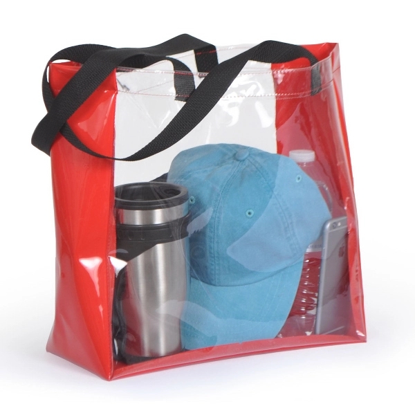 Clear vinyl tote bag with patent vinyl body.... from ASI 66230 Landes Inc