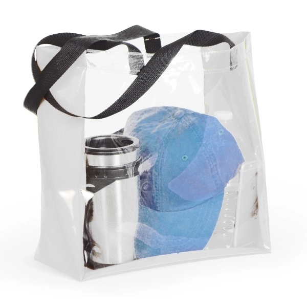 Clear vinyl tote bag with patent vinyl body.... from ASI 66230 Landes Inc