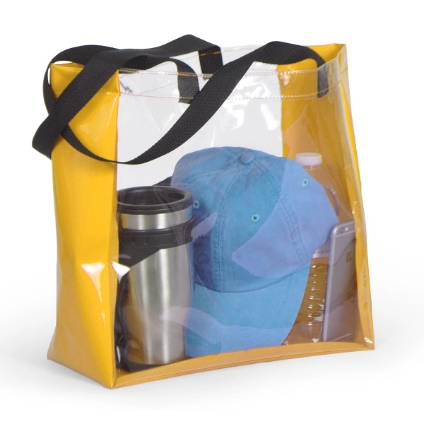 Clear vinyl tote bag with patent vinyl body.... from ASI 66230 Landes Inc